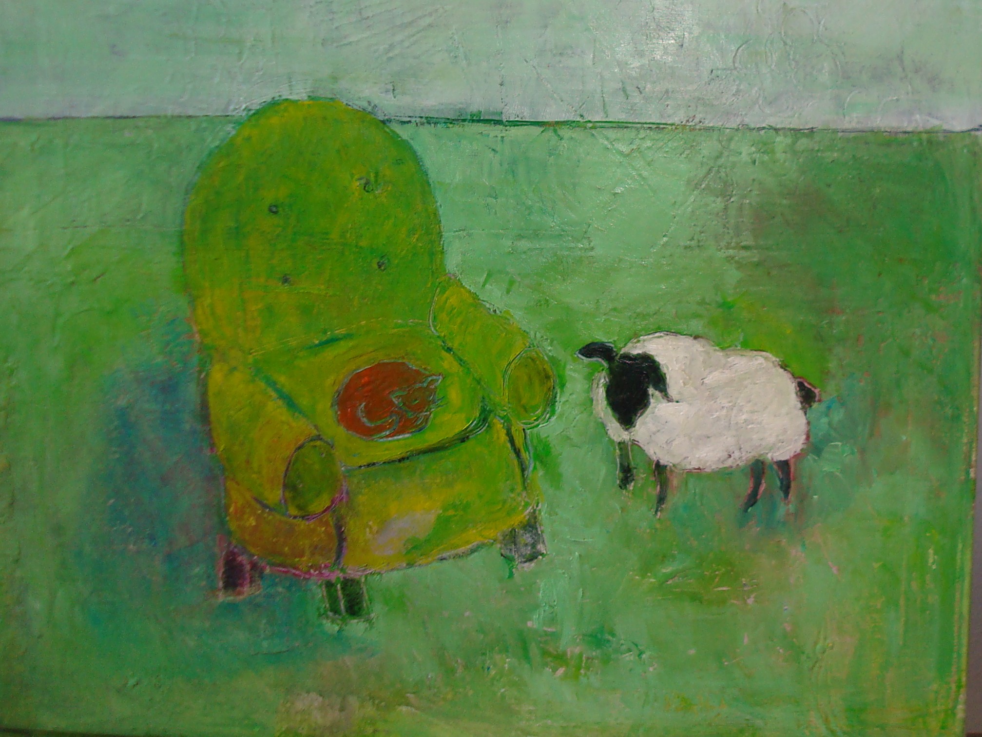 Landskab2019 40x40cm, værk af Kunstner 1